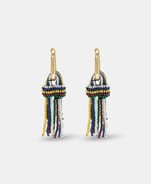 Orecchini Zimmari Con Perline - Verde Multicolor