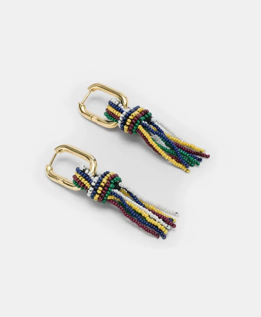 Orecchini Zimmari Con Perline - Verde Multicolor