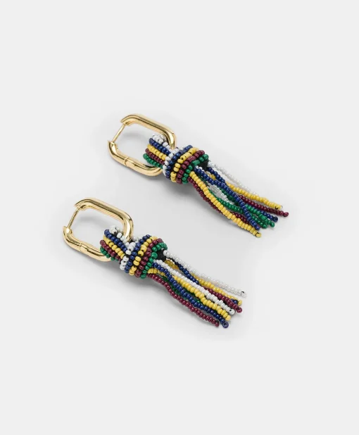 Orecchini Zimmari Con Perline - Verde Multicolor