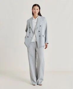 Pantalone Narciso In Lino Lurex - Grigio