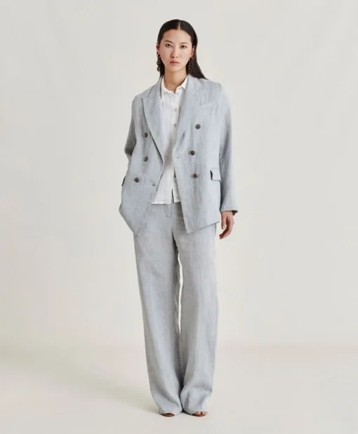 Pantalone Narciso In Lino Lurex - Grigio