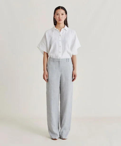Pantalone Narciso In Lino Lurex - Grigio