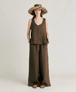 Pantaloni Aliterru In Lino - Army