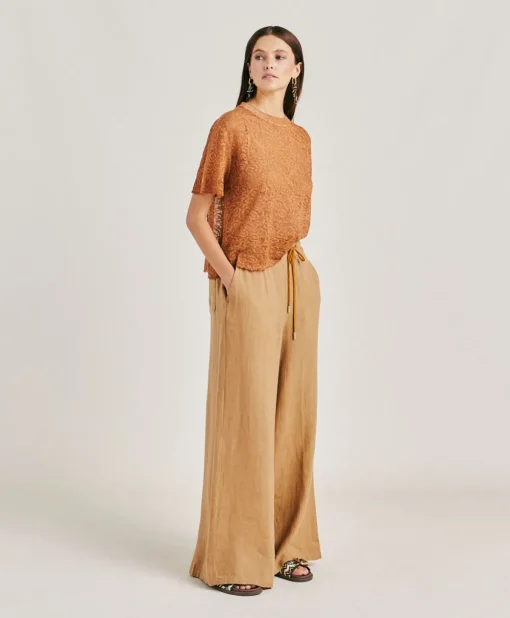 Pantaloni Aliterru In Lino - Sabbia