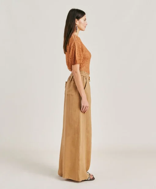 Pantaloni Aliterru In Lino - Sabbia