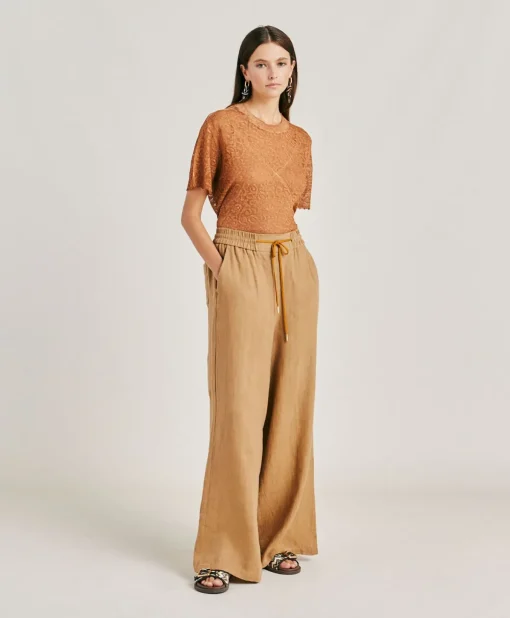 Pantaloni Aliterru In Lino - Sabbia