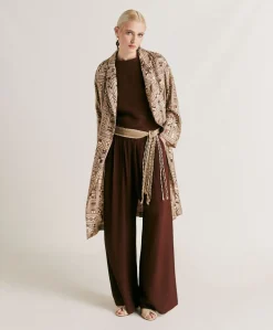 Pantaloni Aspen In Acetato Seta - Cioccolato