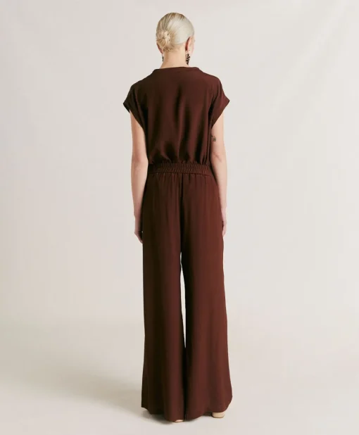 Pantaloni Aspen In Acetato Seta - Cioccolato