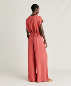 Pantaloni Aspen In Acetato Seta - Amaranto