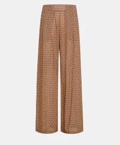 Pantaloni Aspen In Voile Cotone Stampato - Corallo