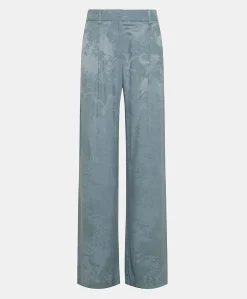 Pantaloni Austin In Cupro Jacquard - Cielo