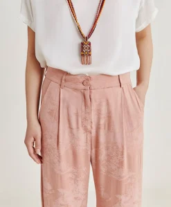 Pantaloni Austin In Cupro Jacquard - Rosato