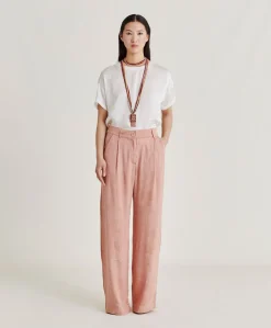 Pantaloni Austin In Cupro Jacquard - Rosato