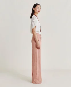 Pantaloni Austin In Cupro Jacquard - Rosato
