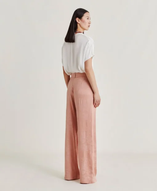 Pantaloni Austin In Cupro Jacquard - Rosato