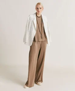 Pantaloni Baccarat In Jersey Lurex - Fango