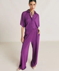 Pantaloni Baccarat In Jersey Lurex - Ciclamino