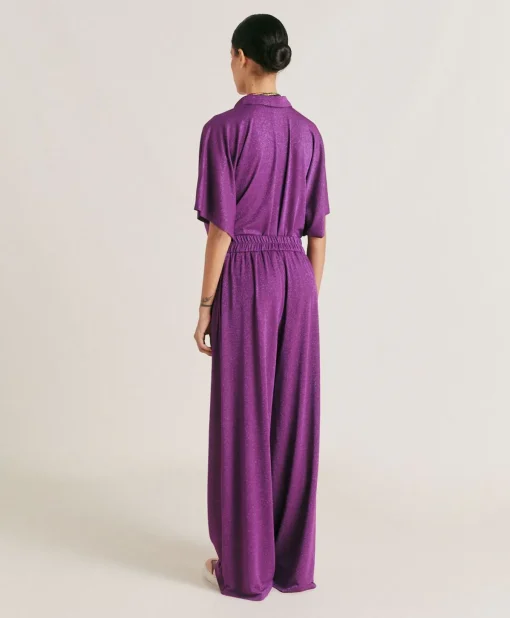 Pantaloni Baccarat In Jersey Lurex - Ciclamino