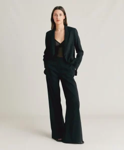 Pantaloni Candeo In Lino Cotone - Nero