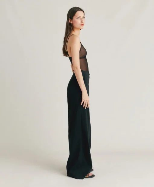 Pantaloni Candeo In Lino Cotone - Nero