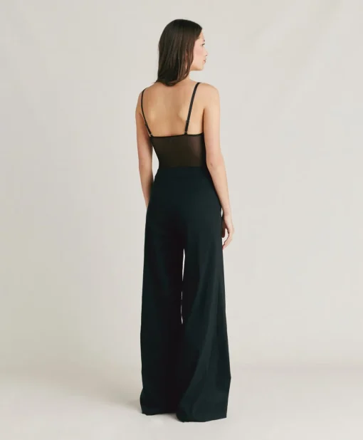 Pantaloni Candeo In Lino Cotone - Nero