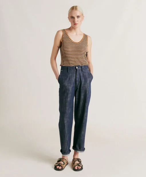Pantaloni Fucsia Bis In Denim - Blu Jeans