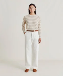 Pantaloni Fucsia Bis In Denim - Panna