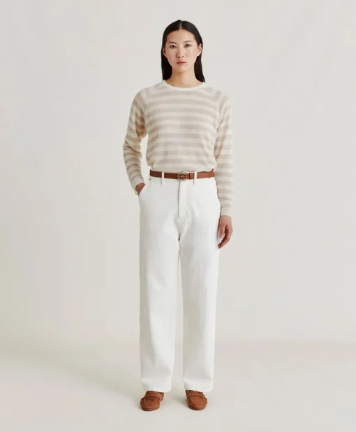 Pantaloni Fucsia Bis In Denim - Panna