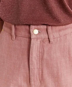 Pantaloni Fucsia Bis In Denim - Rosa Antico