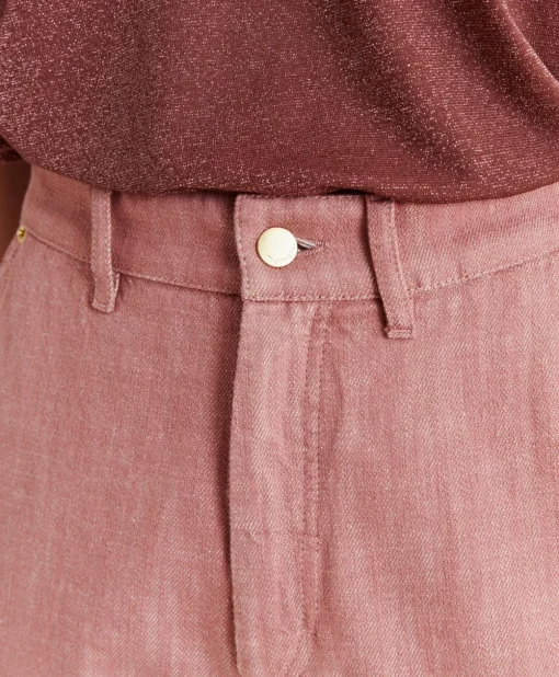 Pantaloni Fucsia Bis In Denim - Rosa Antico
