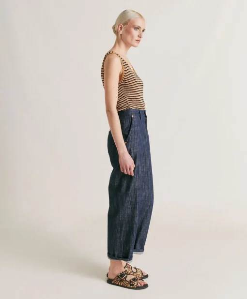 Pantaloni Fucsia Bis In Denim - Blu Jeans