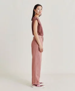 Pantaloni Fucsia Bis In Denim - Rosa Antico