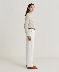 Pantaloni Fucsia Bis In Denim - Panna