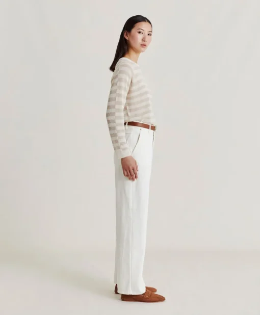 Pantaloni Fucsia Bis In Denim - Panna