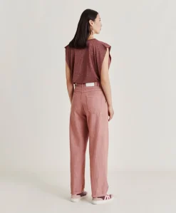 Pantaloni Fucsia Bis In Denim - Rosa Antico
