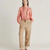 Pantaloni Fucsia Bis In Gabardina - Sabbia