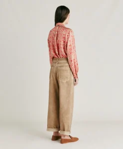 Pantaloni Fucsia Bis In Gabardina - Sabbia