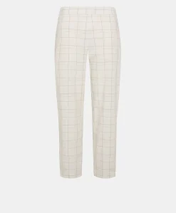 Pantaloni Idaho In Check Seersucker - Panna/Fango