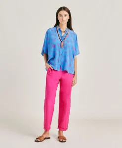 Pantaloni Idaho In Popeline - Fucsia