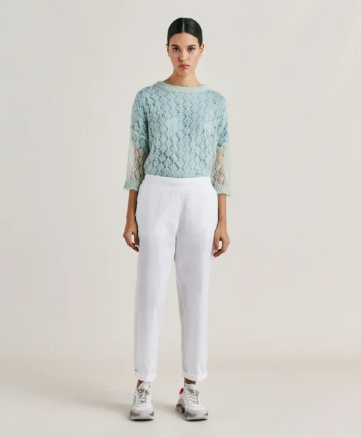 Pantaloni Idaho In Popeline - Bianco Ottico