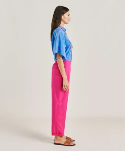 Pantaloni Idaho In Popeline - Fucsia