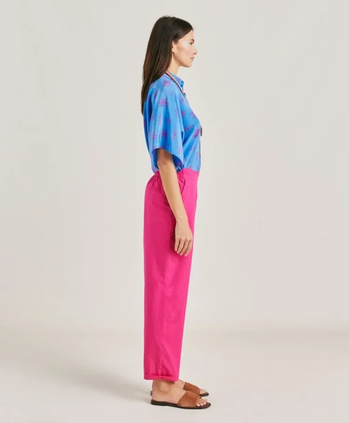 Pantaloni Idaho In Popeline - Fucsia