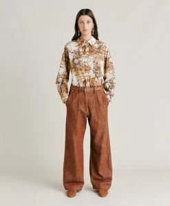 Pantaloni Lora In Denim - Sigaro