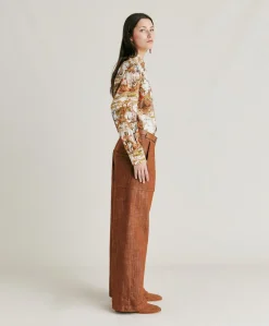 Pantaloni Lora In Denim - Sigaro