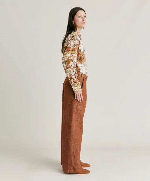 Pantaloni Lora In Denim - Sigaro