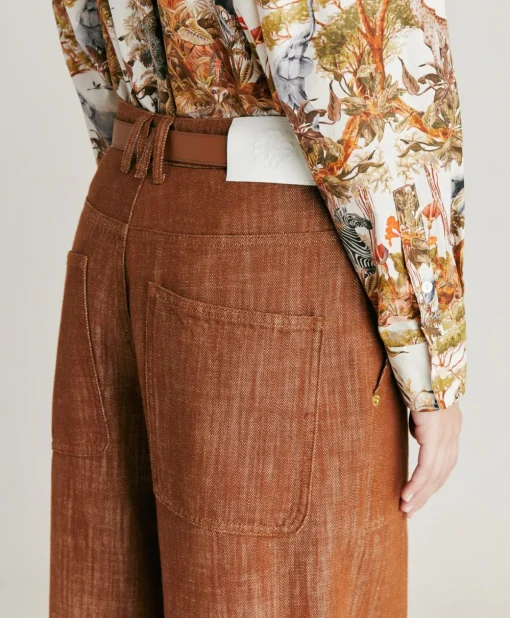 Pantaloni Lora In Denim - Sigaro