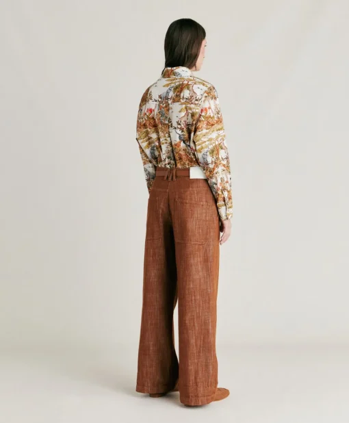 Pantaloni Lora In Denim - Sigaro