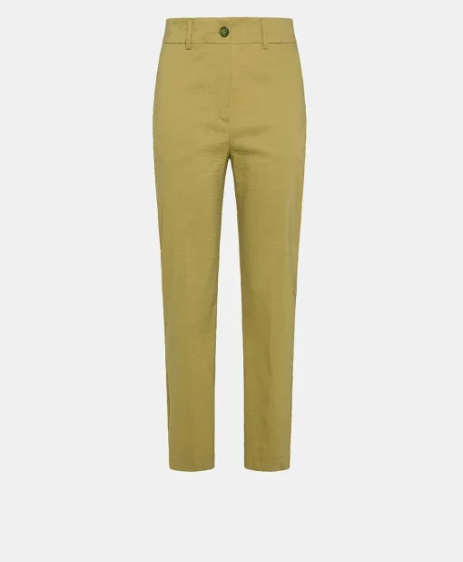 Pantaloni Lyon In Lino Cotone - Avocado