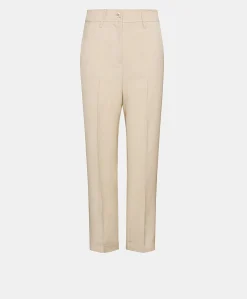 Pantaloni Matthieu In Viscosa Lino Elegante - Crema