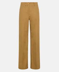 Pantaloni Olivina In Gabardina - Caramello